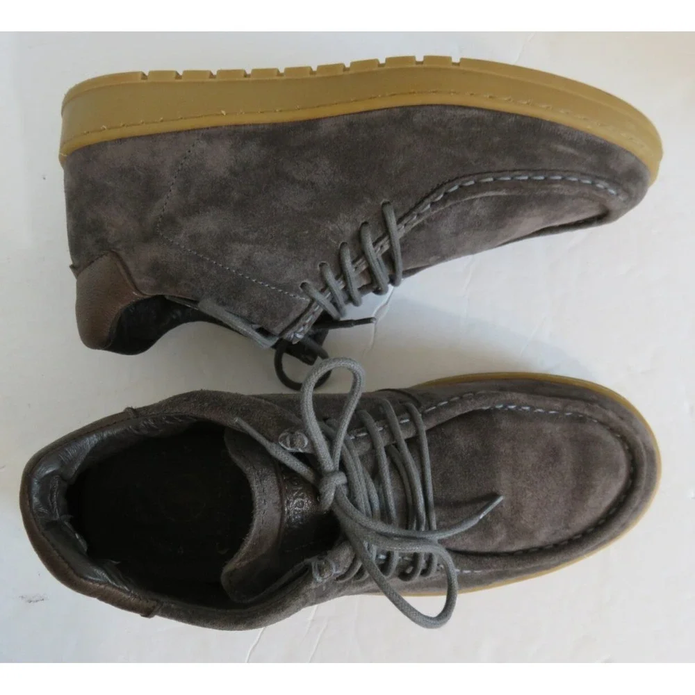 Cafenoir Men's Gray Suede Leather Lace‎ Up Desert Boots Sz 40 US 7.5